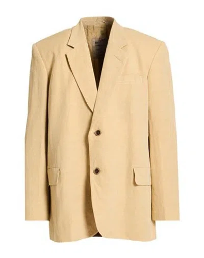 Uma Wang Man Blazer Sand Size S Viscose, Linen In Brown
