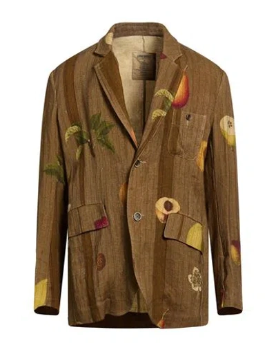 Uma Wang Man Blazer Tan Size M Linen In Brown