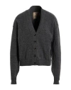 Uma Wang Man Cardigan Lead Size M Wool, Polyamide, Cashmere, Elastane In Gray