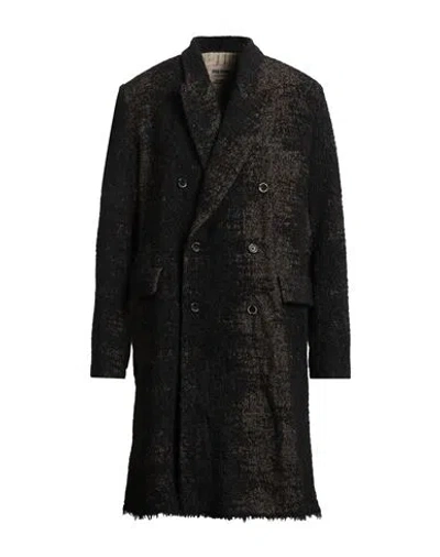 Uma Wang Man Coat Black Size L Virgin Wool, Alpaca Wool, Mohair Wool, Polyamide