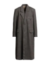 Uma Wang Man Coat Taupe Size M Virgin Wool In Black