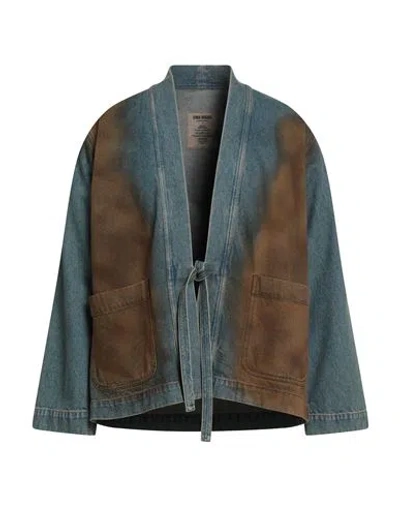 Uma Wang Man Denim Outerwear Blue Size M Cotton In Multi