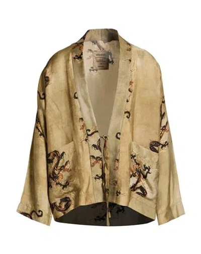 Uma Wang Man Jacket Khaki Size S Viscose, Cupro In Brown