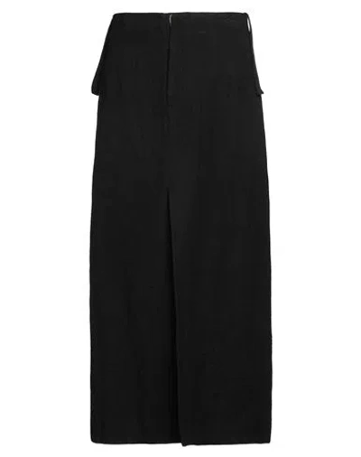 Uma Wang Man Maxi Skirt Black Size L Virgin Wool, Linen, Paper
