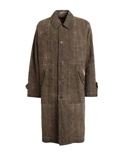 Uma Wang Man Overcoat & Trench Coat Khaki Size L Cotton
