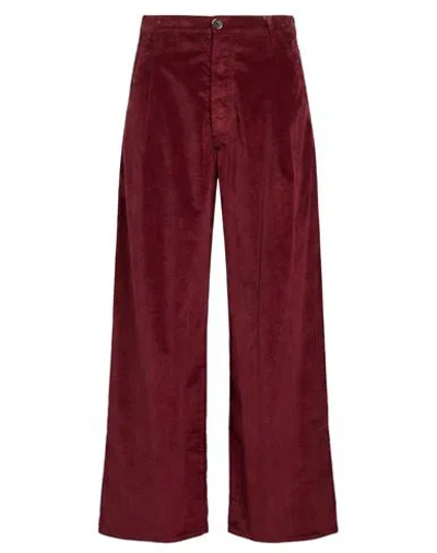 Uma Wang Man Pants Brick Size M Cotton, Modal, Elastane In Burgundy