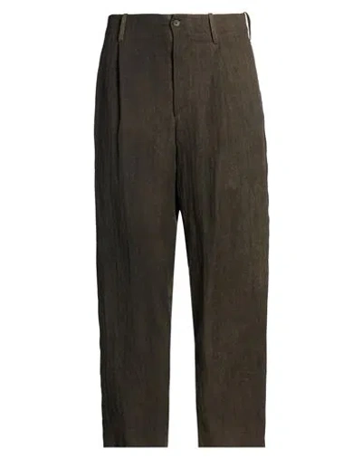 Uma Wang Man Pants Dark Green Size L Linen In Brown
