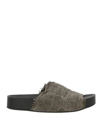 Uma Wang Man Sandals Khaki Size 9 Textile Fibers In Gray