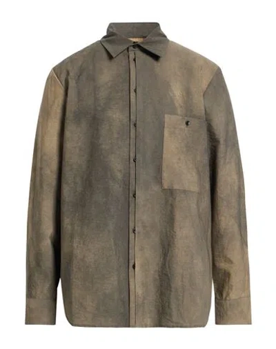 Uma Wang Man Shirt Khaki Size L Cotton, Polyamide In Brown