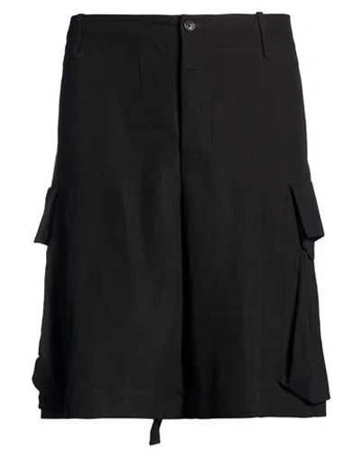 Uma Wang Man Shorts & Bermuda Shorts Black Size L Viscose, Linen