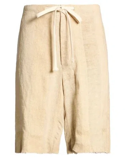 Uma Wang Man Shorts & Bermuda Shorts Sand Size Xl Linen In Neutral