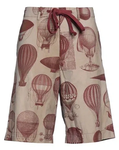 Uma Wang Man Shorts & Bermuda Shorts Taupe Size L Cotton