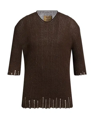 Uma Wang Man Sweater Chocolate Brown Size L Cotton, Silk
