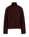 Uma Wang Man Turtleneck Chocolate Brown Size M Cashmere In Burgundy