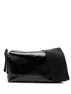 Uma Wang Medium Leather Shoulder Bag With Adjustable Strap In Black