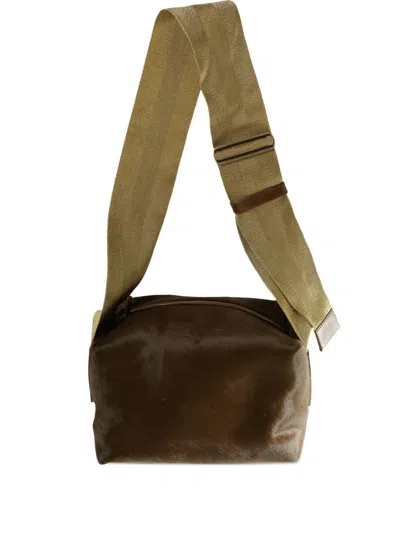 Uma Wang Medium Leather Shoulder Bag In Brown