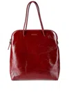 Uma Wang Small Glossy Leather Tote Bag In Red