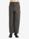 Uma Wang Man Pants Charcoal Size Xl Virgin Wool In Uw092 Black/tan
