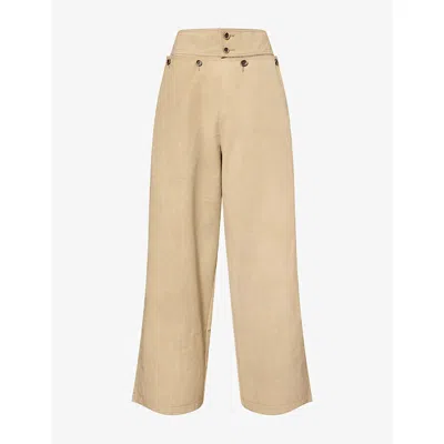 Uma Wang Mens Paulo Wide-leg Woven Trousers Tan