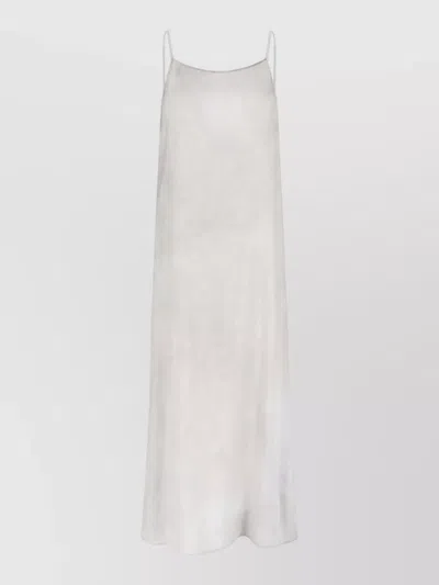 Uma Wang Midi Dress Adjustable Spaghetti Straps Neckline In White