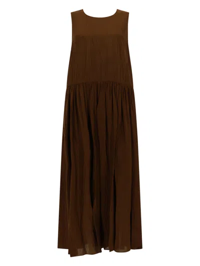 Uma Wang Midi Dress Adral In Brown