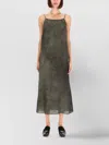 Uma Wang Midi Dress With Spaghetti Straps And Scoop Back In Gray