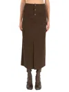 Uma Wang Midi Gad Skirt In Brown