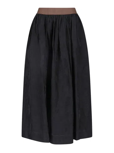 Uma Wang Midi Skirt In Black