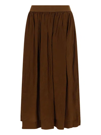 Uma Wang Midi Skirt Gillian In Brown