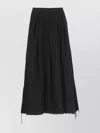 Uma Wang Midi-length Flared Skirt With Hook And Button Closure In Black