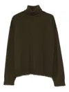 Uma Wang Military Green Cashmere Turtleneck Sweater  In Green