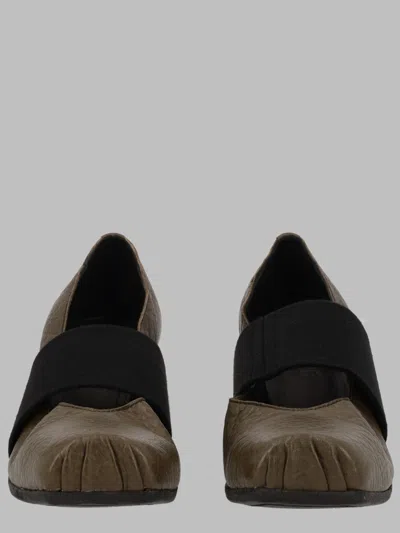 Uma Wang Military-inspired Calf Leather Flats In Green