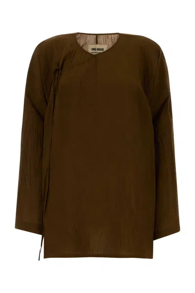 Uma Wang Mud Jersey Tanesha Blouse In Brown