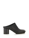Uma Wang Block-heel Leather Mules In Black