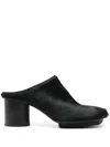 Uma Wang Block-heel Leather Mules In Black