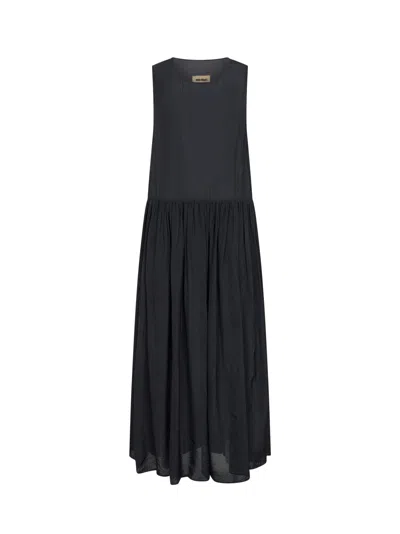 Uma Wang Navy Blue Viscose Ardal Midi Dress