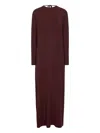 Uma Wang Stretch Jersey Dea Long Dress In Burgundy