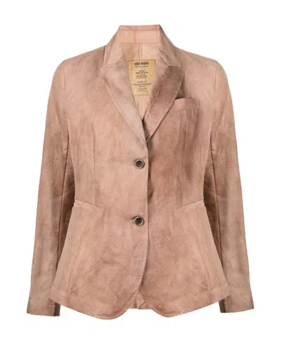 Uma Wang Notched-lapels Button-up Blazer In Nude