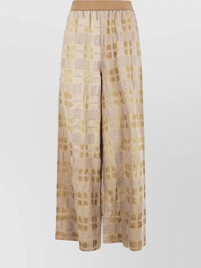 UMA WANG "NUNAVUT" TEXTURED WIDE LEG ELASTIC WAISTBAND PANTS