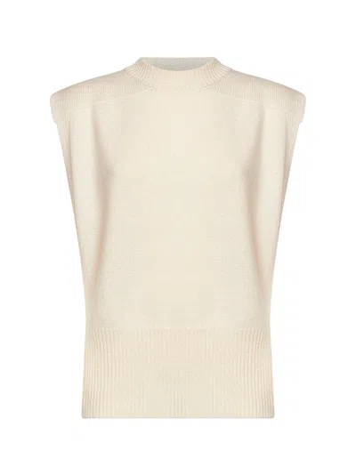 Uma Wang Off-white Cashmere Front Sleeveless Top In Neutral
