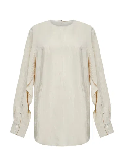 Uma Wang Off-white Striped Viscose Jacquard Tyler Asymmetric Shirt