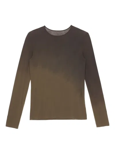 Uma Wang Ombre-effect Long-sleeve T-shirt In Brown