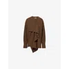 Uma Wang Omens Brown Tumble Asymmetric Wool Top In Brown