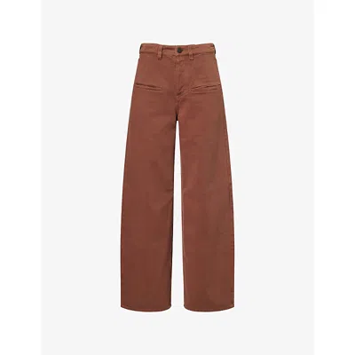 Uma Wang Omens  Ball Wide-leg Denim Jeans In Brown/rose