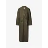 Uma Wang Omens Dark Grey Cicero Brushed Cashmere-blend Coat In Green