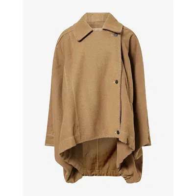 Uma Wang Omens Kew Oversized Wool-blend Jacket Tan In Brown