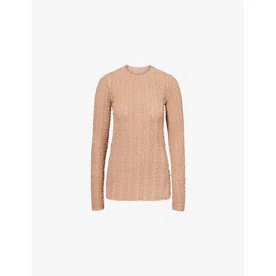 Uma Wang Omens Teresa Embroidered Stretch-woven Top Rose