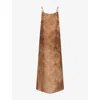 Uma Wang Omens Mustard Anaya Printed Woven Midi Dress In Animal Print