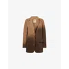 Uma Wang Omens Olive Brown Jane Notch-lapels Denim Jacket Xs In Brown