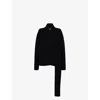 Uma Wang Omens Black Wrap Shawl-collar Cashmere Cardigan In Animal Print